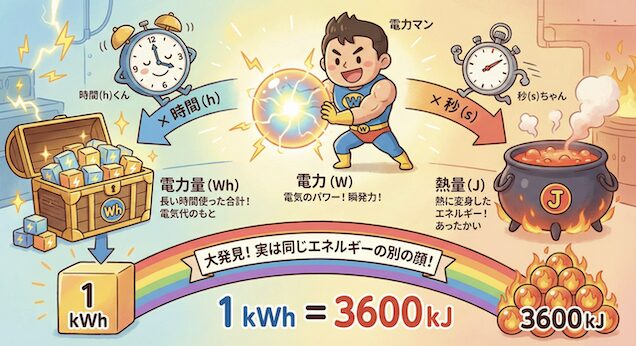 電力・電力量・熱量の関係