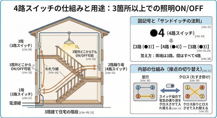 4路スイッチの図解説画像