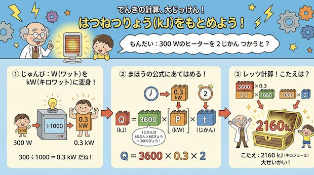 小学生でも分かりやすいような計算式を図で解説する画像

