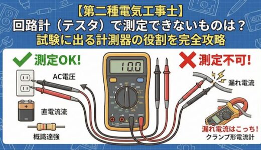 【第二種電気工事士】回路計（テスタ）で測定できないものは？試験に出る計測器の役割を完全攻略