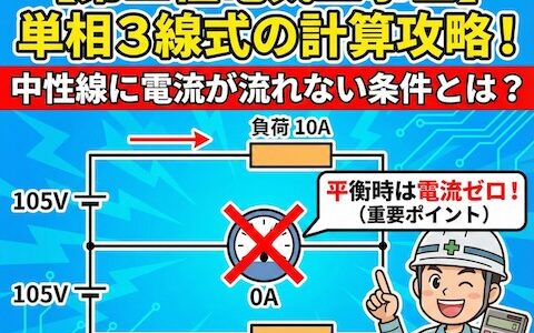 【第二種電気工事士】単相3線式の計算攻略！中性線に電流が流れない条件とは？