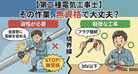 金属管に電線を収める作業は無資格でできる？