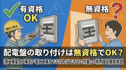 【第二種電気工事士】配電盤の取り付け作業は無資格でOK？「電気工事士でなければできない作業」の境界線を徹底解説