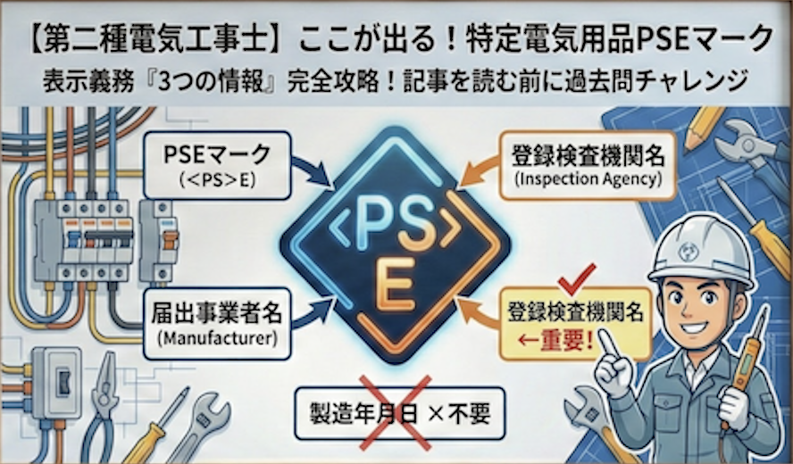 ひし形マーク以外の特定電気用品に表示が必要な情報