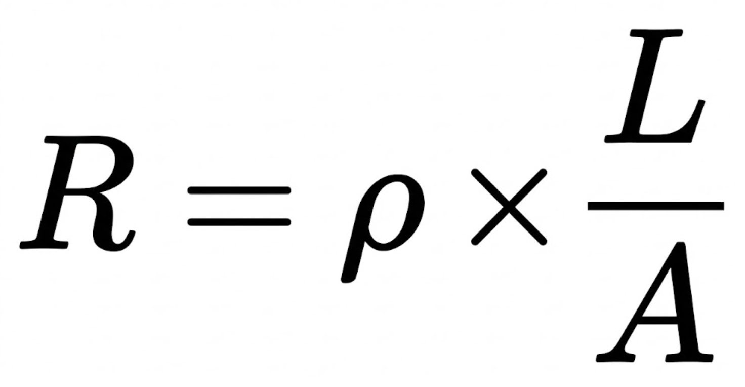 基本公式 R = ρ × L / A