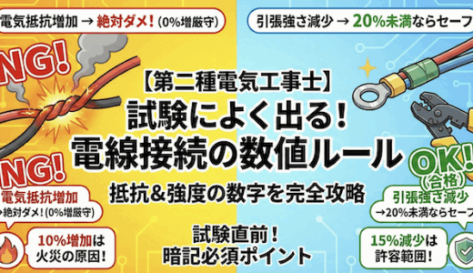 【第二種電気工事士】試験によく出る「電線接続の数値ルール」！電気抵抗と強度の数字を完全攻略