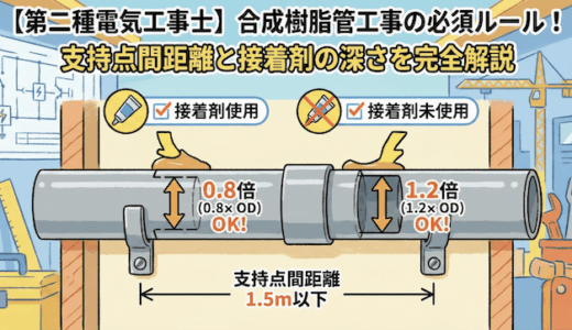 【第二種電気工事士】合成樹脂管工事の必須ルール！支持点間距離と接着剤の深さを完全解説