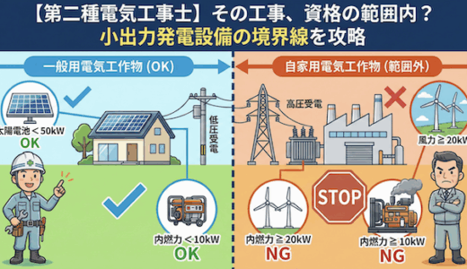 【第二種電気工事士】その工事、資格の範囲内？一般用電気工作物と小出力発電設備の境界線を攻略