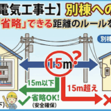 【第二種電気工事士】別棟への配線！開閉器を「省略」できる距離のルールを徹底解説