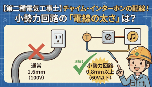 【第二種電気工事士】チャイムやインターホンの配線を徹底解説！小勢力回路で使う「電線の太さ」は？