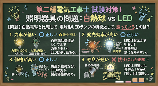 問題の正誤と各選択肢の図解説の黒板解説