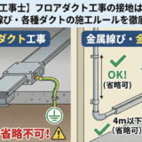 【第二種電気工事士】フロアダクト工事の接地は省略できる？金属線ぴ・各種ダクトの施工ルールを徹底解説