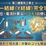【第二種電気工事士】三相交流回路のスター結線（Y結線）を完全攻略！電圧・電流の計算とルート3の使い方