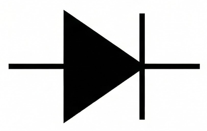 「整流形（ダイオードとコイル）」の記号画像