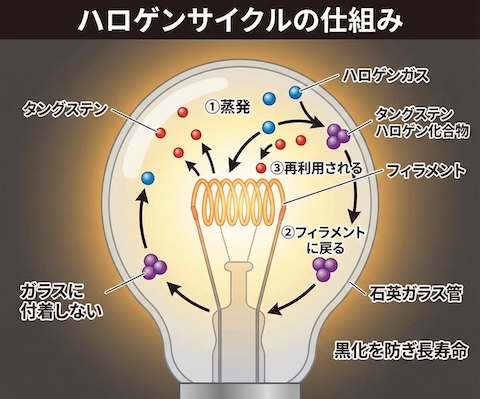ハロゲンサイクルの仕組み