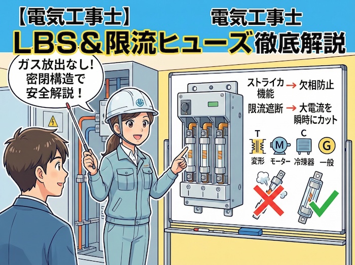 【電気工事士】限流ヒューズ付高圧負荷開閉器 (LBS) とは？ストライカやヒューズ特性を徹底解説