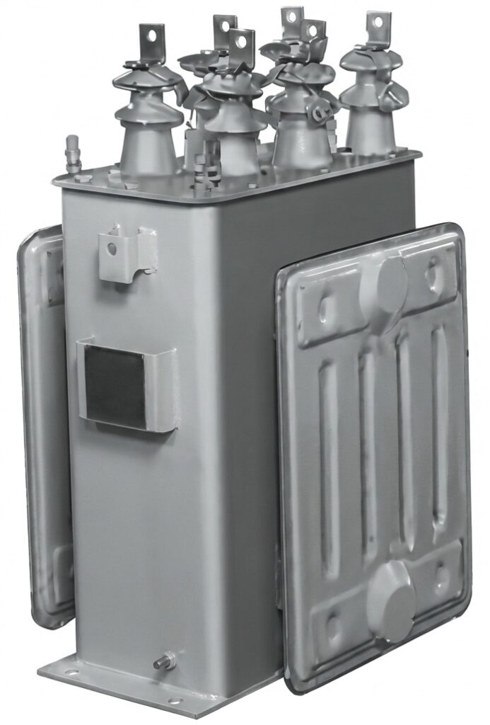 端子が6本ある直列リアクトルの外観写真