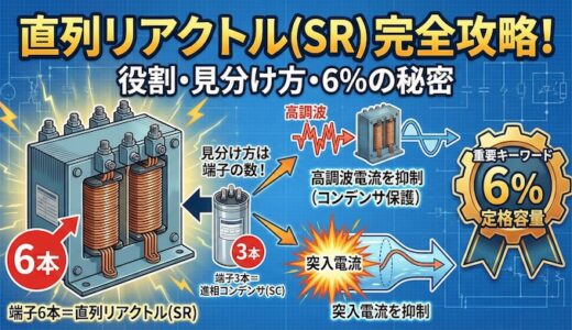 【電気工事士】直列リアクトル(SR)の役割と見分け方！進相コンデンサとの違いや6%の定格を徹底解説