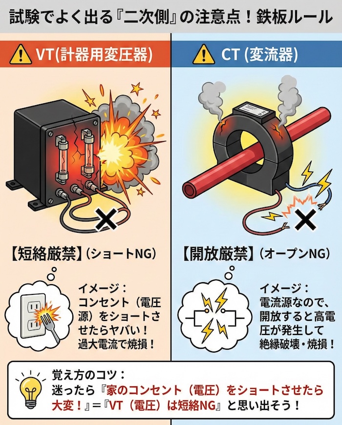 試験でよく出る「二次側」の注意点