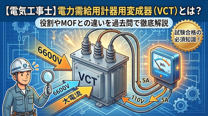【電気工事士】電力需給用計器用変成器 (VCT) とは？役割やMOFとの違いを過去問で徹底解説
