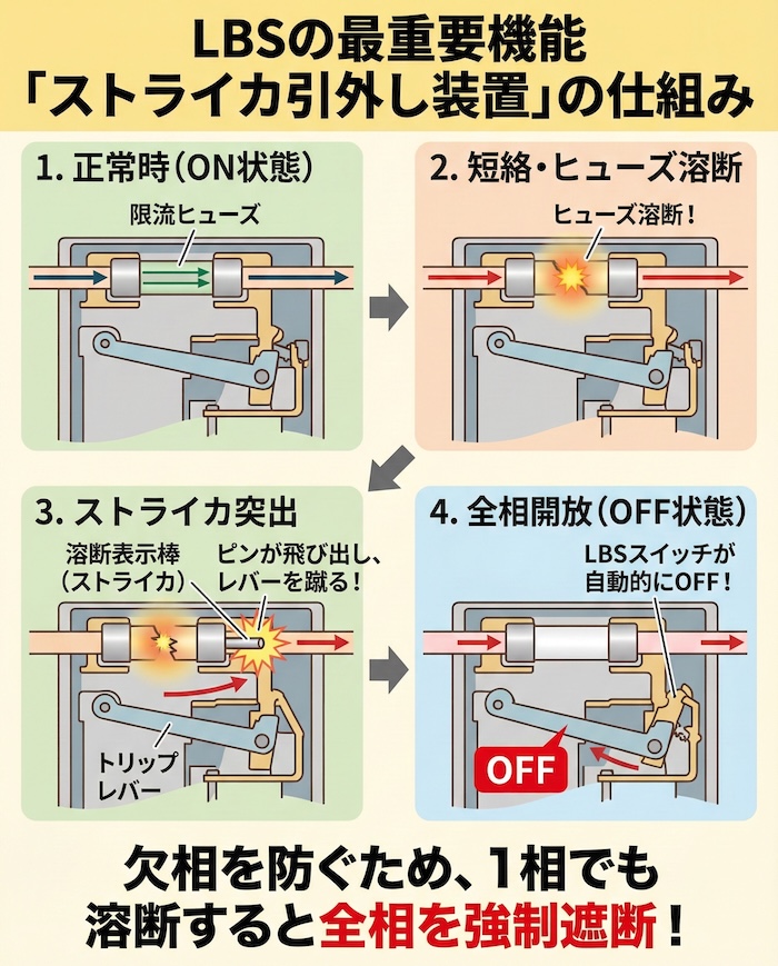 LBSの最重要機能「ストライカ引外し装置」の仕組み
