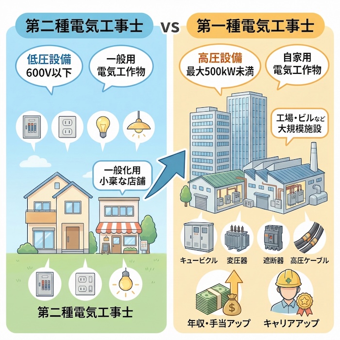 第一種電気工事士とは？第二種との決定的な違い