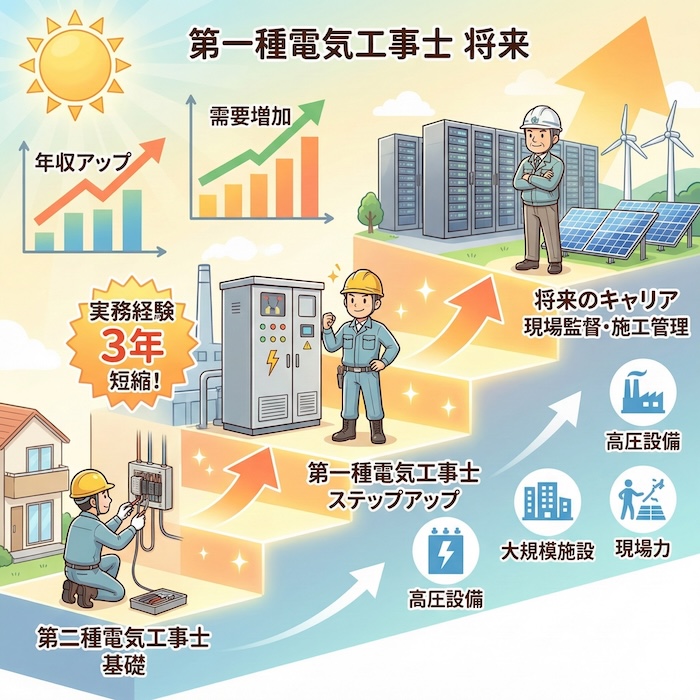 第一種電気工事士の将来性とキャリアパス