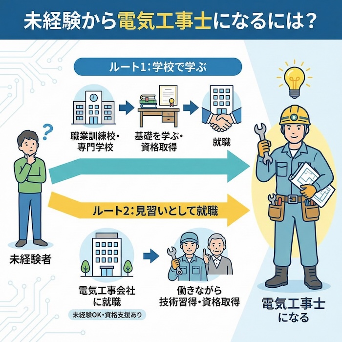 未経験から電気工事士になるには？