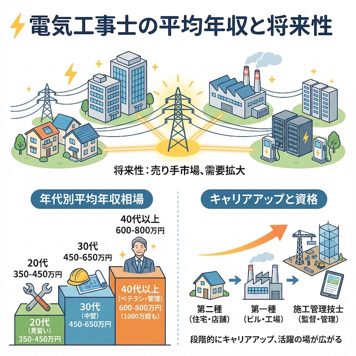 電気工事士の平均年収と将来性