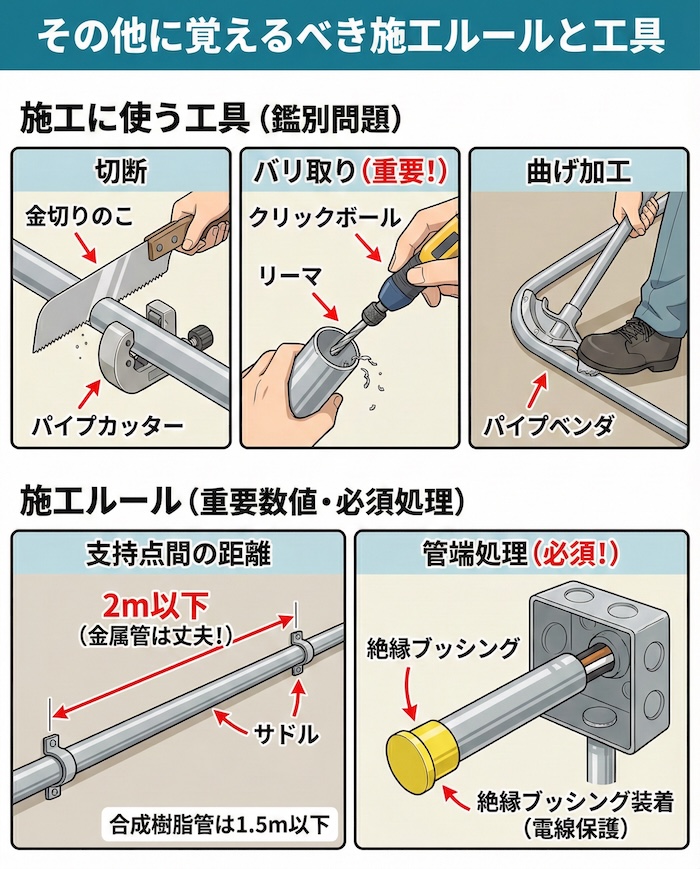 その他に覚えるべき施工ルールと工具