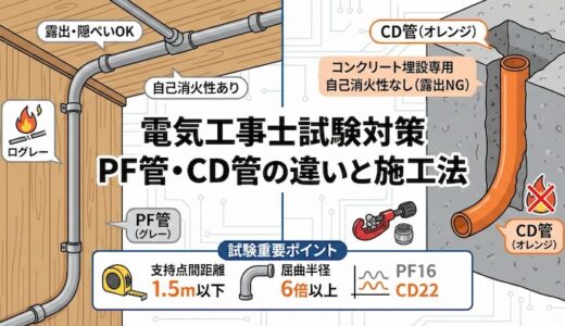 【電気工事士】合成樹脂製可とう電線管（PF管・CD管）の違いと施工方法を徹底解説
