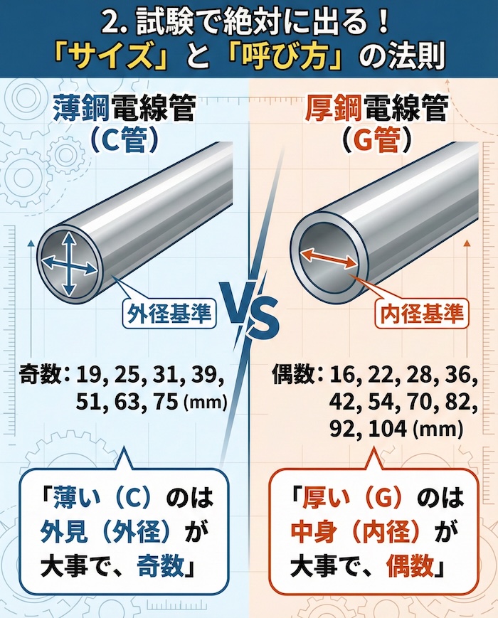 試験で絶対に出る!「サイズ」と「呼び方」の法則