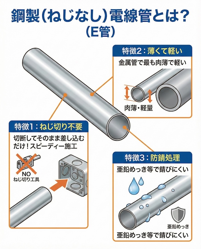 鋼製（ねじなし）電線管とは？