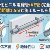 【電気工事士】硬質塩化ビニル電線管(VE管)を完全攻略！支持点間距離1.5mと施工ルールを徹底解説