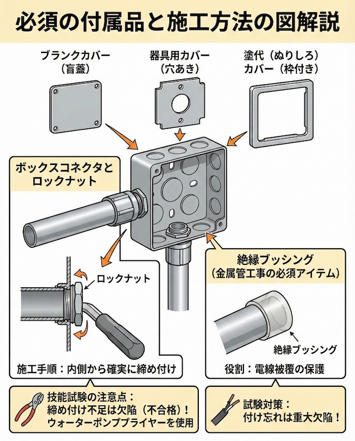 必須の付属品と施工方法