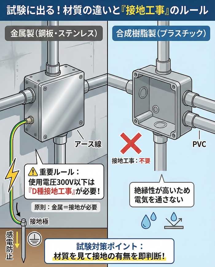 試験に出る!材質の違いと「接地工事」のルール