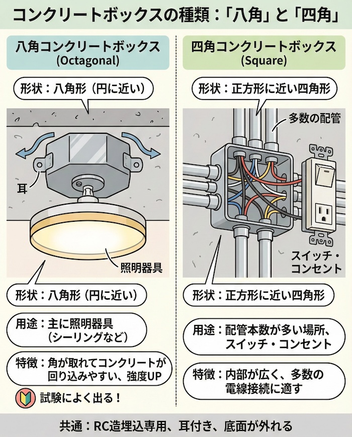 種類は「八角」と「四角」の2つ