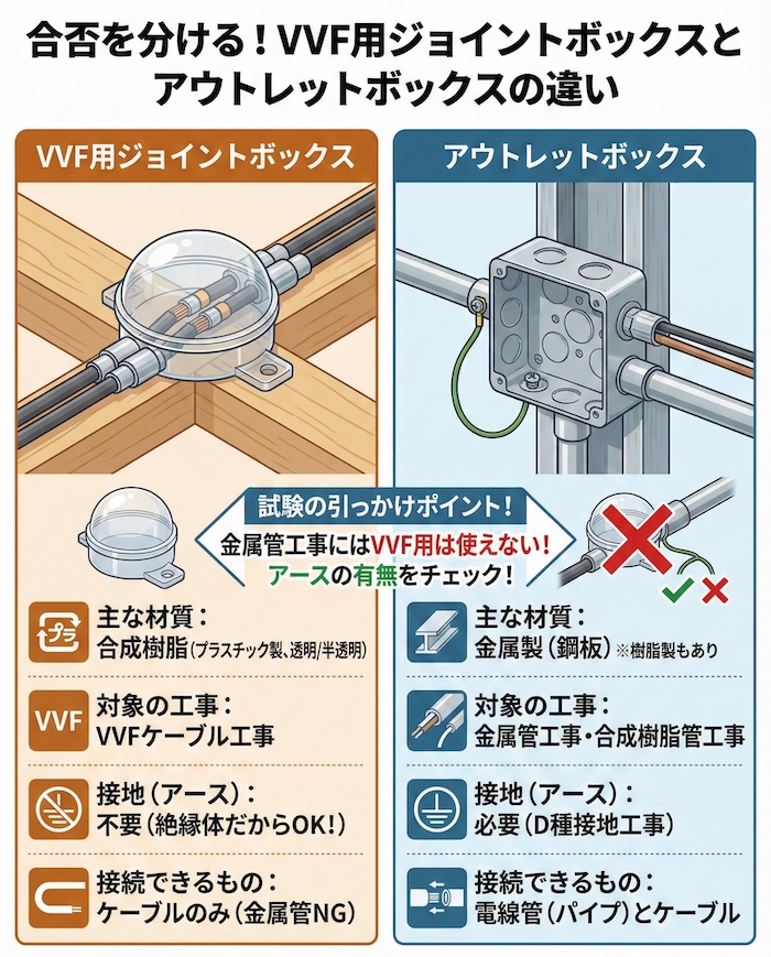 合否を分ける!アウトレットボックスとの違い
