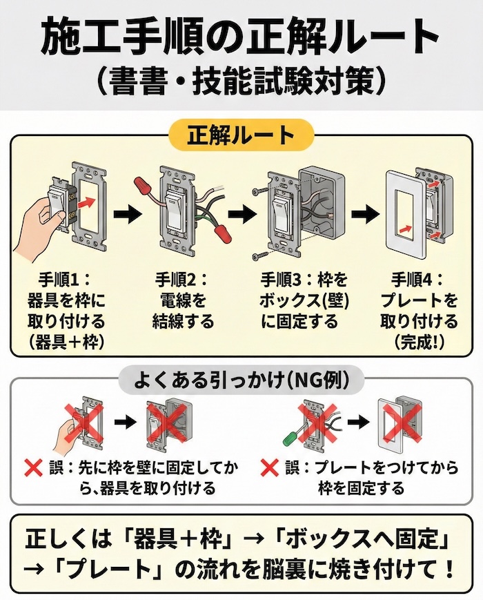 施工手順の正解ルート（筆記・技能対策）