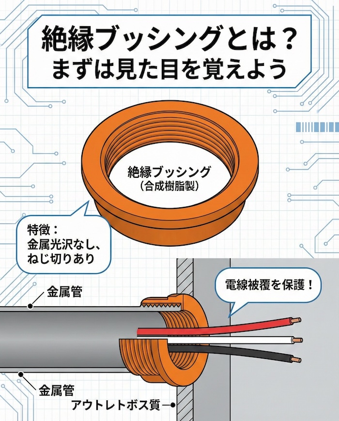 絶縁ブッシングとは？まずは見た目を覚えよう