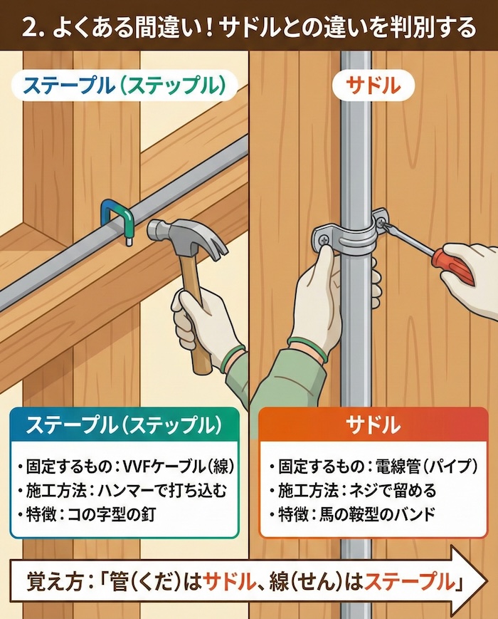 2. よくある間違い！サドルとの違いを判別する