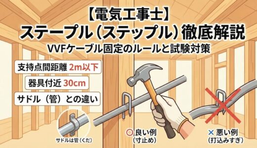 【電気工事士】ステーブル（ステープル）とは？VVFケーブル固定のルールと試験対策を徹底解説