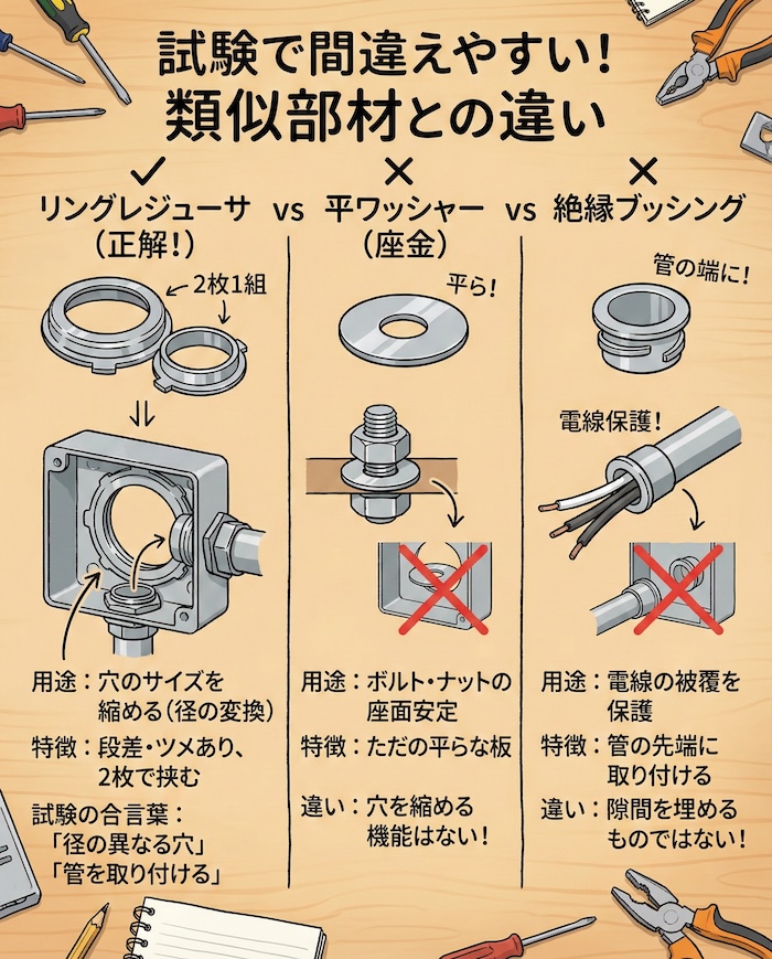 試験で間違えやすい！類似部材との違い