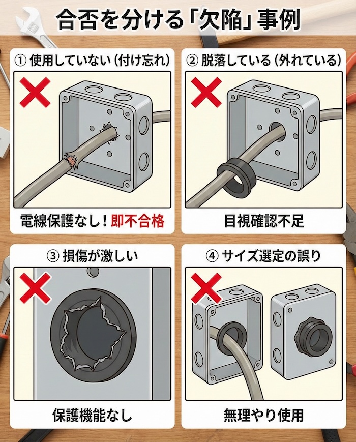 合否を分ける「欠陥」事例
