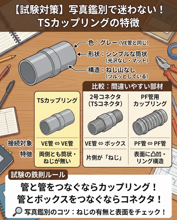 【試験対策】写真鑑別で迷わない！TSカップリングの特徴