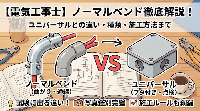 【電気工事士】ノーマルベンドを徹底解説！ユニバーサルとの違い・種類・施工方法まで