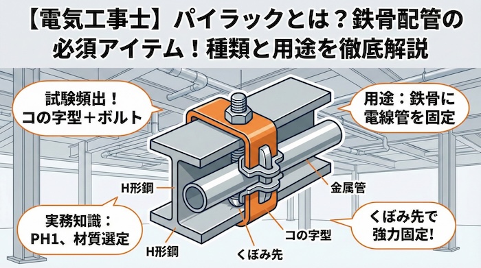 【電気工事士】パイラックとは？鉄骨配管の必須アイテム！種類と用途を徹底解説