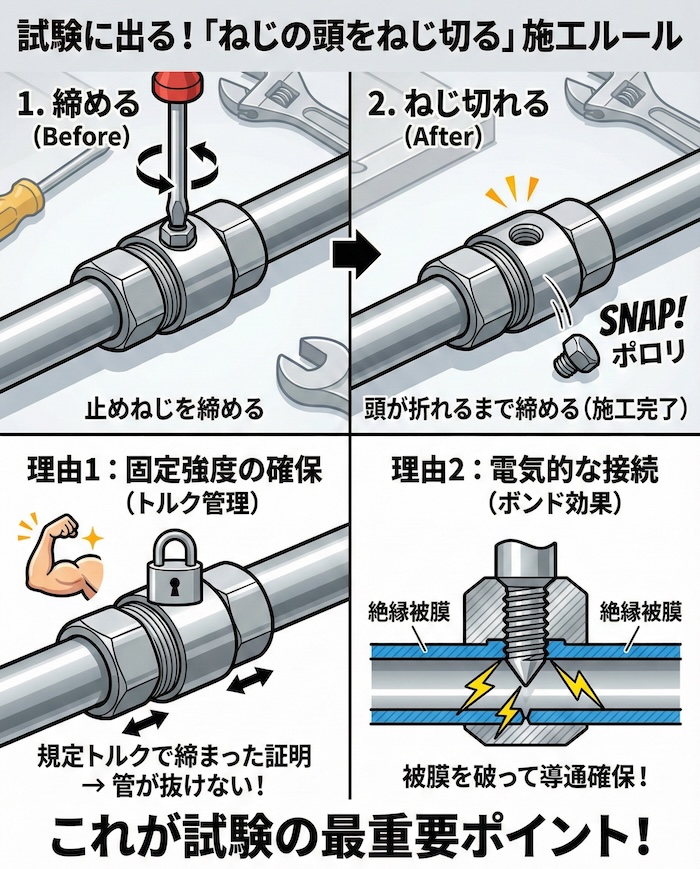 試験に出る！「ねじの頭をねじ切る」施工ルール