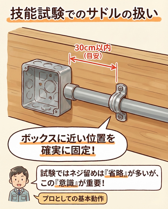 技能試験でのサドルの扱い