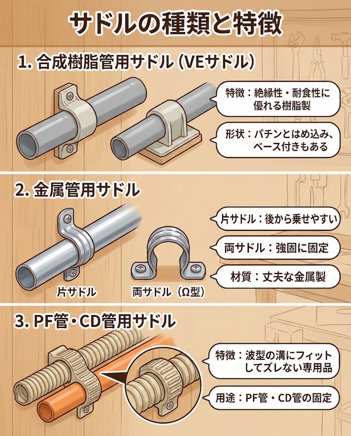 サドルの種類と特徴
